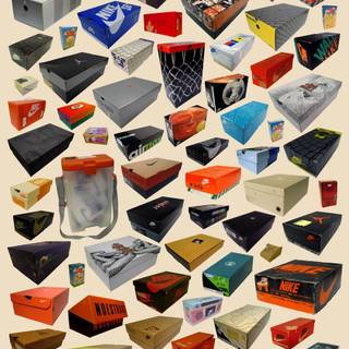 Shoe boxes wallpaper