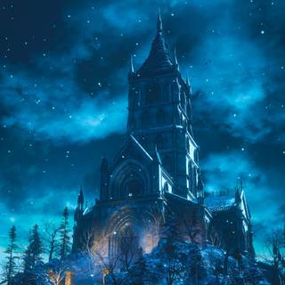 Blue castle wallpaper