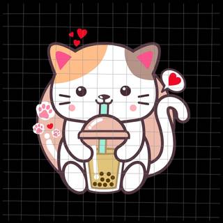 Boba cats wallpaper