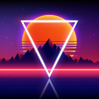 Winter retrowave wallpaper