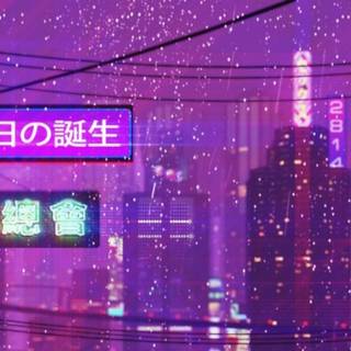 Winter retrowave wallpaper