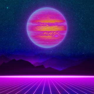 Winter retrowave wallpaper