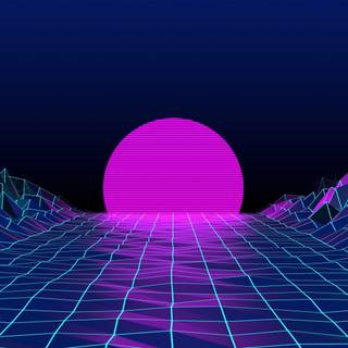 Winter retrowave wallpaper