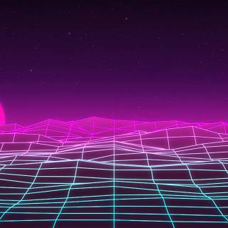 Winter retrowave wallpaper