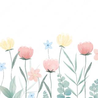 Floral watercolor wallpaper