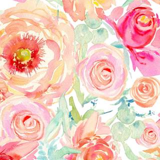 Floral watercolor wallpaper