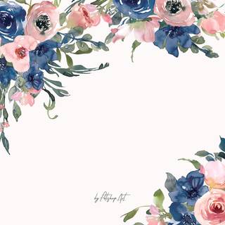 Floral watercolor wallpaper