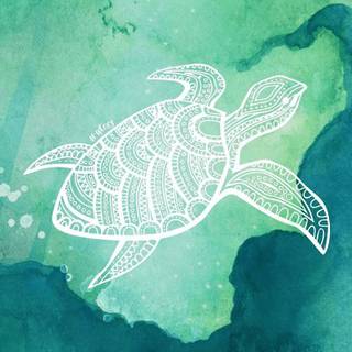 Cute sea turtles wallpaper