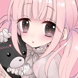 Anime girl pink cute wallpaper