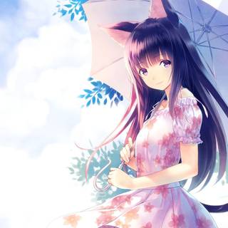 Anime girl pink cute wallpaper