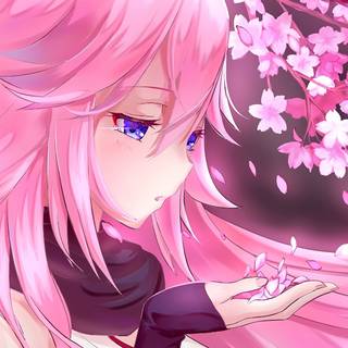 Anime girl pink cute wallpaper
