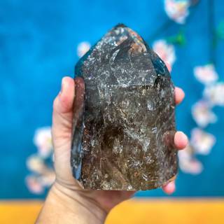 Smoky quartz crystal wallpaper