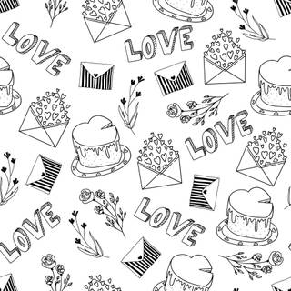 White and black Valentine wallpaper