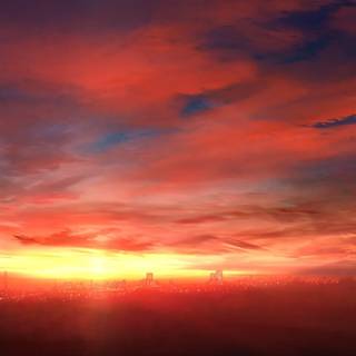 Anime sunset red wallpaper