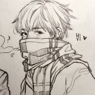 Anime art pencil wallpaper