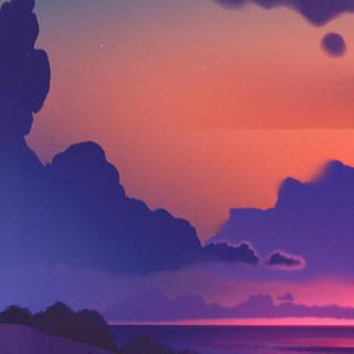 Anime sunset red wallpaper