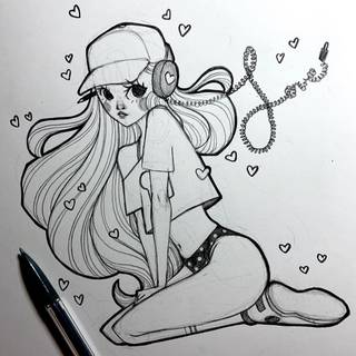 Anime art pencil wallpaper