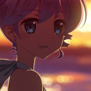 Anime sunset red wallpaper