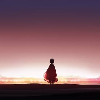 Anime sunset red wallpaper