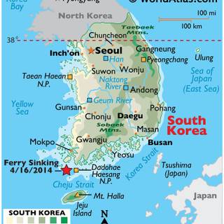 South Korea map wallpaper