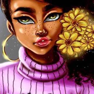 Purple black girl wallpaper