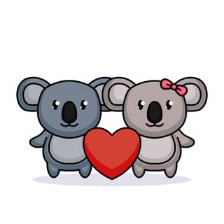Valentines koalas wallpaper