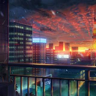 Anime 4k Tokyo Tower wallpaper