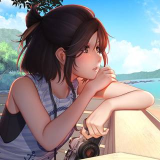 Brown anime Full HD wallpaper