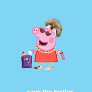 Preppy Peppa Pig wallpaper