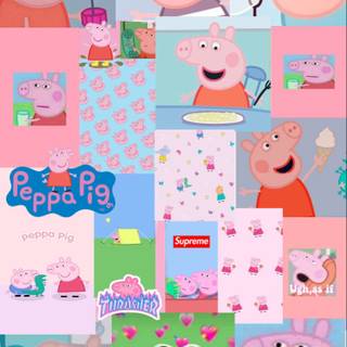 Preppy Peppa Pig wallpaper