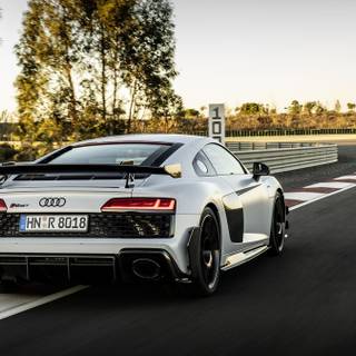 Black Audi R8 2023 wallpaper