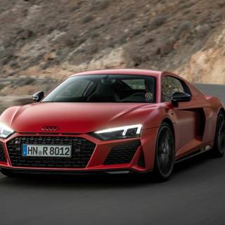 Black Audi R8 2023 wallpaper