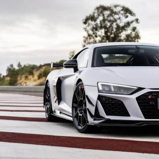 Black Audi R8 2023 wallpaper