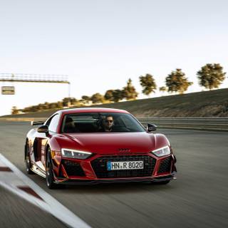 Black Audi R8 2023 wallpaper