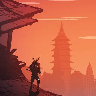 Samurai minimalist wallpaper