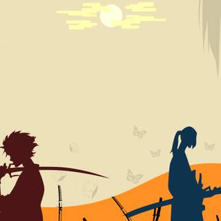 Samurai minimalist wallpaper