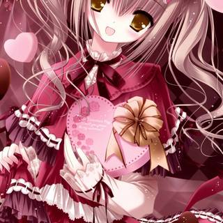 Cute Valentines Day girl wallpaper