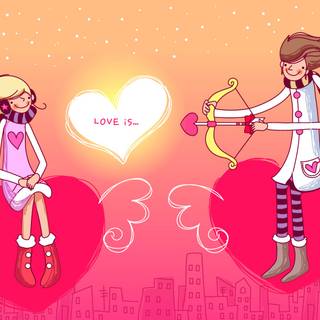 Cute Valentines Day girl wallpaper
