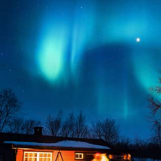 Winter night sky iPhone wallpaper