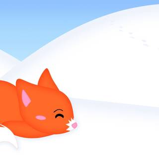 Sleeping fox wallpaper