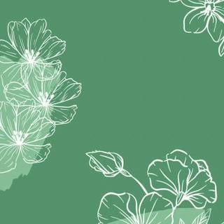 Boho green spring flowers wallpaper
