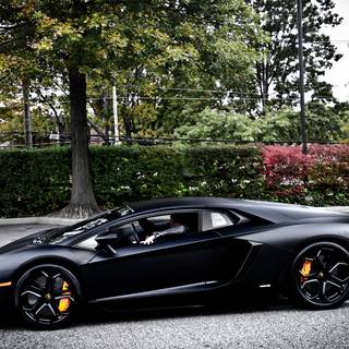Matte black Lamborghini wallpaper