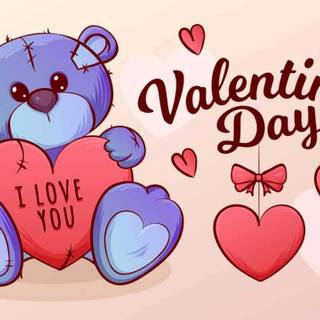 Happy Valentines cartoon wallpaper