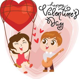 Happy Valentines cartoon wallpaper