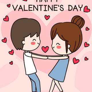 Happy Valentines cartoon wallpaper