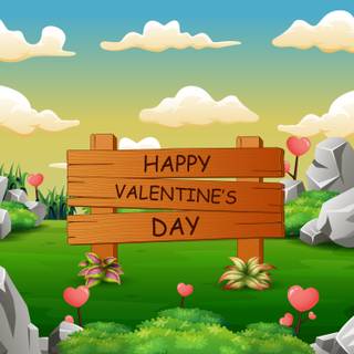 Happy Valentines cartoon wallpaper