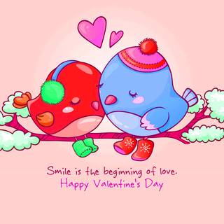 Happy Valentines Day cartoon wallpaper