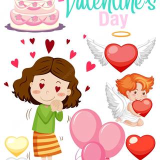 Happy Valentines cartoon wallpaper
