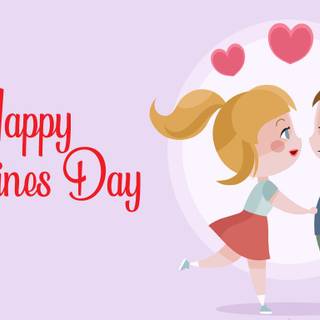 Happy Valentines Day cartoon wallpaper
