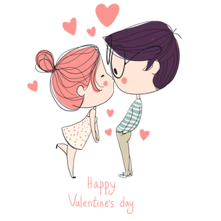Happy Valentines cartoon wallpaper